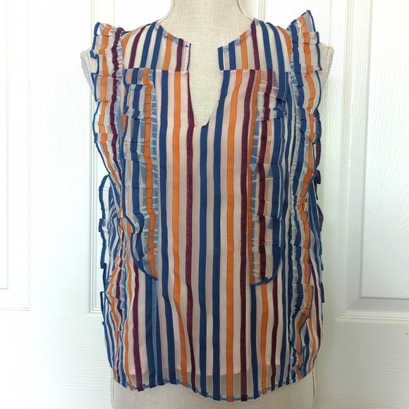 Anthropologie Maeve Elisabetta Ruffled Blouse - Picture 5 of 11